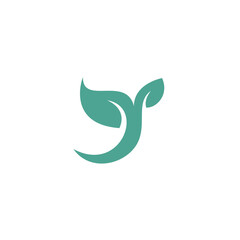 Letter Y Leaf Logo Design. Nature Logo