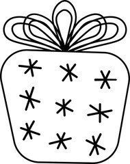 Gift with snowflakes outline