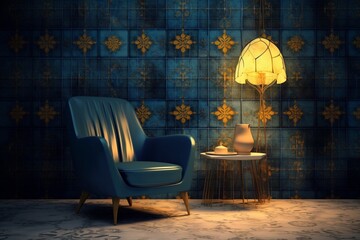 個性的な美しいデザインの壁紙のシンプルモダンな部屋　ミニマリスト