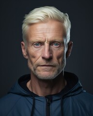 middle aged man with short blond hair and serious look