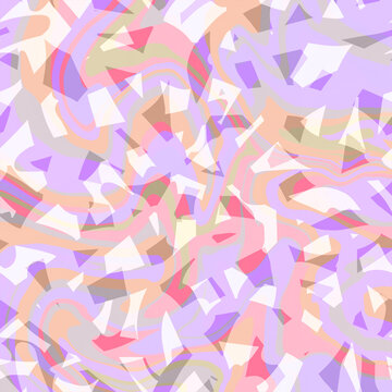 Abstract geometric multicolor wavy marble pattern Pastel bleached pink, lilac, orange, white colors