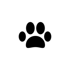 Paw icon vector, filled flat sign, Pet supplies symbol flat illustration on white background..eps