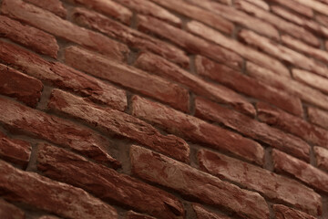 Detail shot of brick wall made from old bricks as a interior design