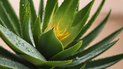 Fototapeta premium Aloe vera plants, Aloe vera plants wallpaper, and tropical green plants tolerate hot weather.
