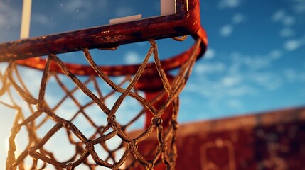 Fototapeta na wymiar Close up of basketball hoop
