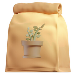 bag - Gardening tools and tools - agriculture - 3D Illustration