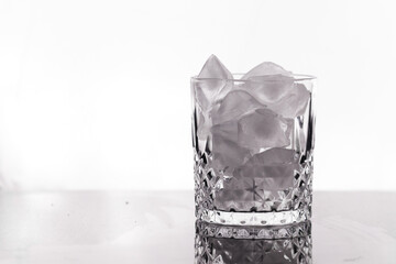 Whiskey glass filled with Ice