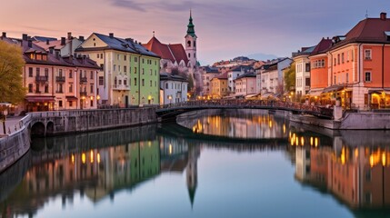 Panorama of Ljubljana, Slovenia, Europe