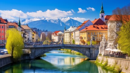 Panorama of Ljubljana, Slovenia, Europe