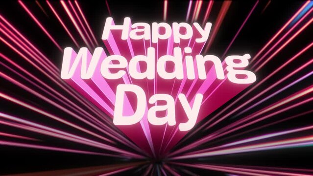 3d Text Happy Wedding Day