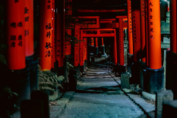 background with a lot of light（Torii of Fushimi Inari Shrine）