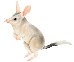 Cute bilby watercolor illustration