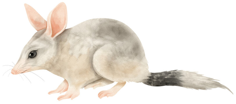 Cute bilby watercolor illustration