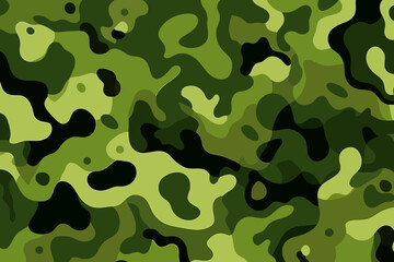 Classic Army green camo quirky doodle pattern, wallpaper, background, cartoon, vector, whimsical Illustration