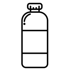 Botttle of Mineral Watter Icon and Illustration in Line Style