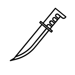 Knife Icon and Illustration in Line Style