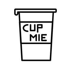  Cup Mie Icon and Illustration in Line Style