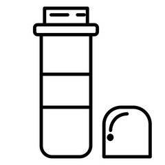 Drinking Water Bottle Icon and Illustration in Line Style