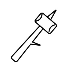 Grilling Marshmallow Icon and Illustration in Line Style