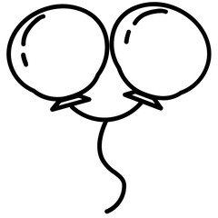 Baloons Icon and Illustration in Line Style