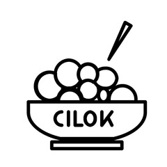 Cilok Icon and Illustration in Line Style