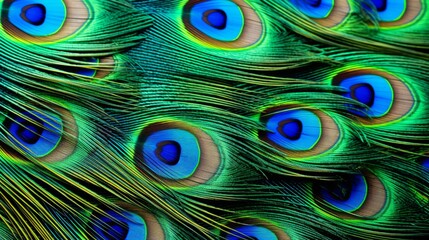 Hyperzoom of peacock feather detail