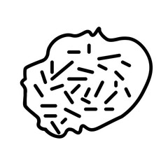 Fried Vegetable Crispy or Bakwan Icon and Illustration in Line Style