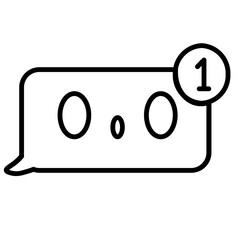  One Message Icon and Illustration in Line Style