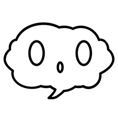 Cloud Message Icon and Illustration in Line Style