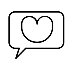 Fototapeta premium Love Message Icon and Illustration in Line Style