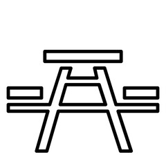 Sitting Bench Icon and Illustration in Line Style