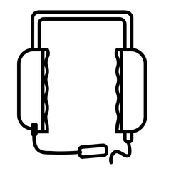 Head Phone Icon and Illustration in Line Style