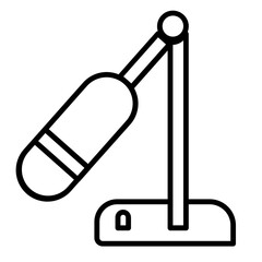 Microphone Icon and Illustration in Line Style