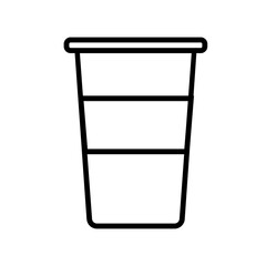 Water Cup Icon and Illustration in Line Style