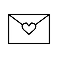 Love Letter Icon and Illustration in Line Style