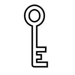 Key Icon and Illustration in Line Style
