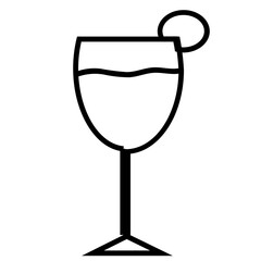 Lemon Drink Icon and Illustration in Line Style