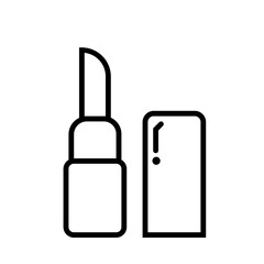 Lipstick Icon and Illustration in Line Style