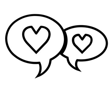 Love Talk Icon and Illustration in Line Style