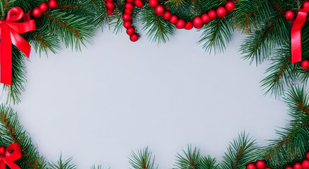 Naklejka na ściany i meble Christmas and seasonal greeting cards on a light canvas—write your festive messages.