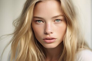 Naklejka premium portrait of a light blond woman