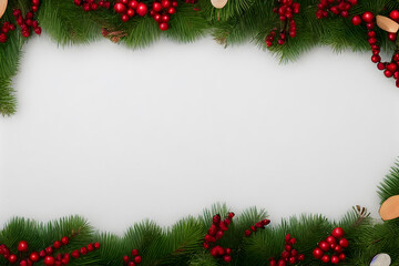 Naklejka na ściany i meble Christmas and seasonal greeting cards on a light canvas—write your festive messages.