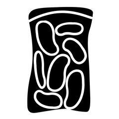 Packets of Shrimp Crisp icon illustration in solid style