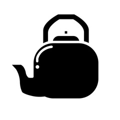 Teapot icon illustration in solid style