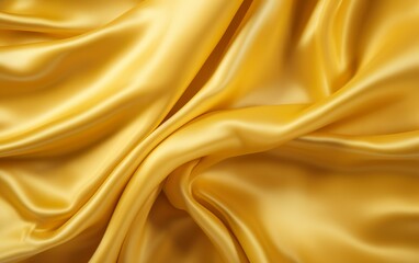 Shiny Silk or satin texture background in golden tones. Soft wavy fabric texture.