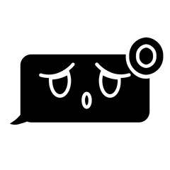 Sad Message icon illustration in solid style