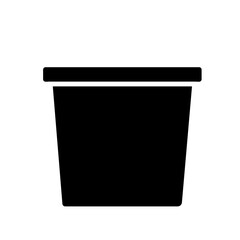 Pot icon illustration in black and white