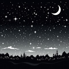 Fototapeta premium Twinkling stars dot the night sky