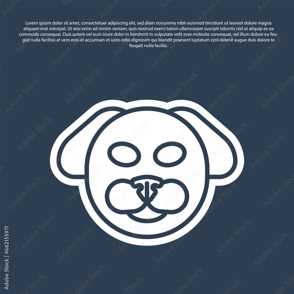 Canvas Prints Blue line Dog icon isolated on blue background. Vector