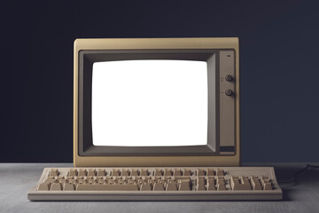 Vintage personal computer on a desktop - 662156124